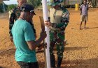 Satgas Yonif 126/Kala Cakti Terangi Perbatasan Papua dengan Lampu Jalan